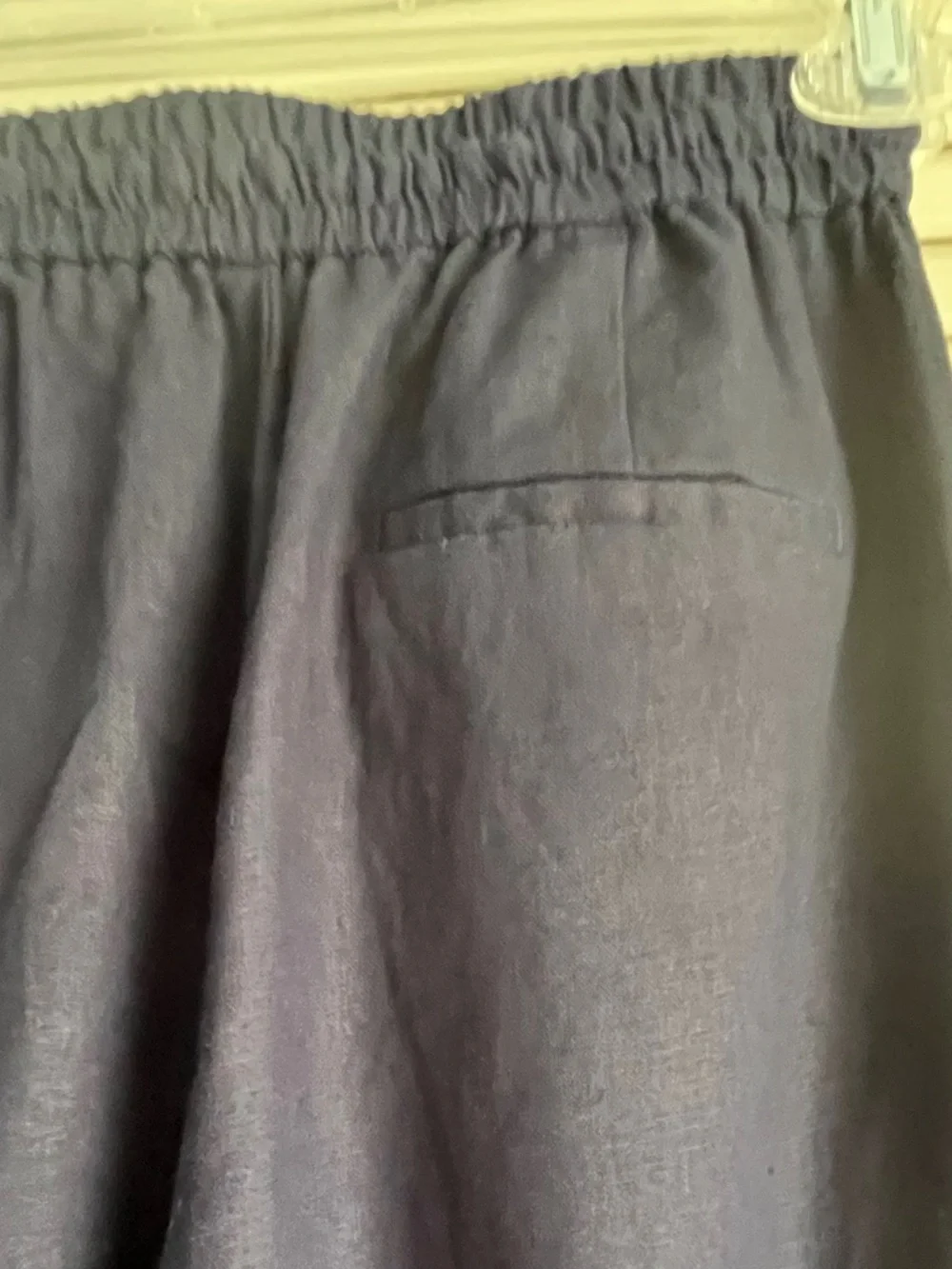 Zara Navy Blue Linen/Viscose Straight Leg Pants Size XS